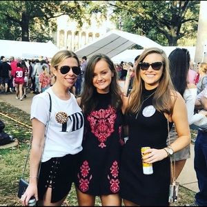 Black with pink details Free People romper!